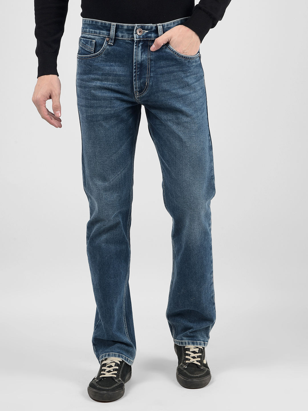 Numero Uno Men Solid Blue Jeans
